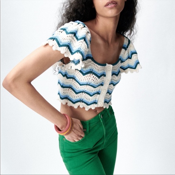Zara Tops Zara Crochet Knit Crop Top Poshmark